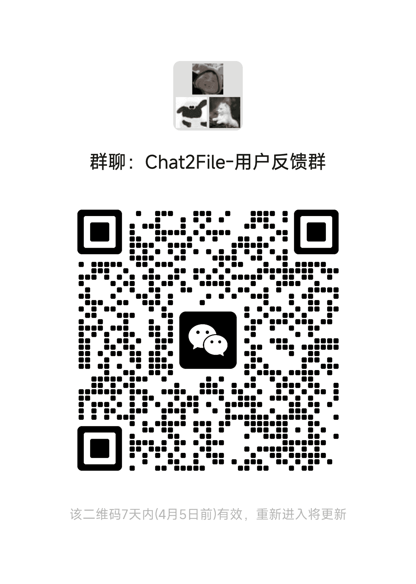 Chat2File 用户反馈群二维码